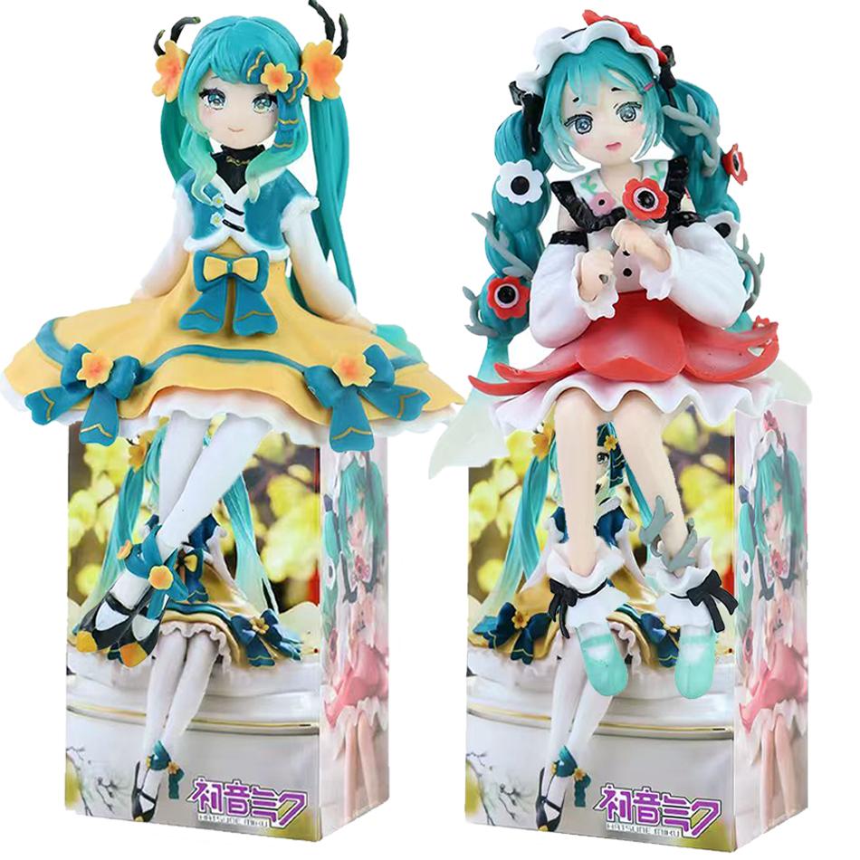 Hatsune Miku Anime Figure Toys Flower Fairy Collection MIKU Kawaii Cartoon PVC Action Figurine Model Dolls Birthdays Gifts Kids