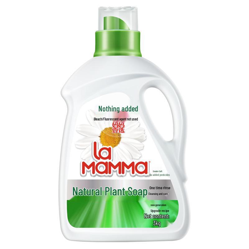 

Жидкое средство для стирки La Mama Natural, Низкое пенообразование, Легкое полоскание, Глубокая очистка.