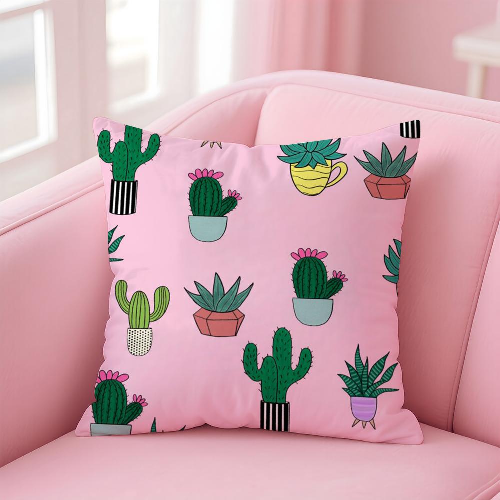 

CCactus Funy Abstract Art Cushion Cover Linen Pillowcase Cover Soft Decor for Sofa Home Room 30X30cm