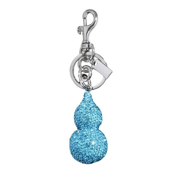 

Keychain Pendant Rhinestones Inlaid Gourd Design Key Chain with Anti-Oxidation Lobster Clasp Good Luck Bag Accessory