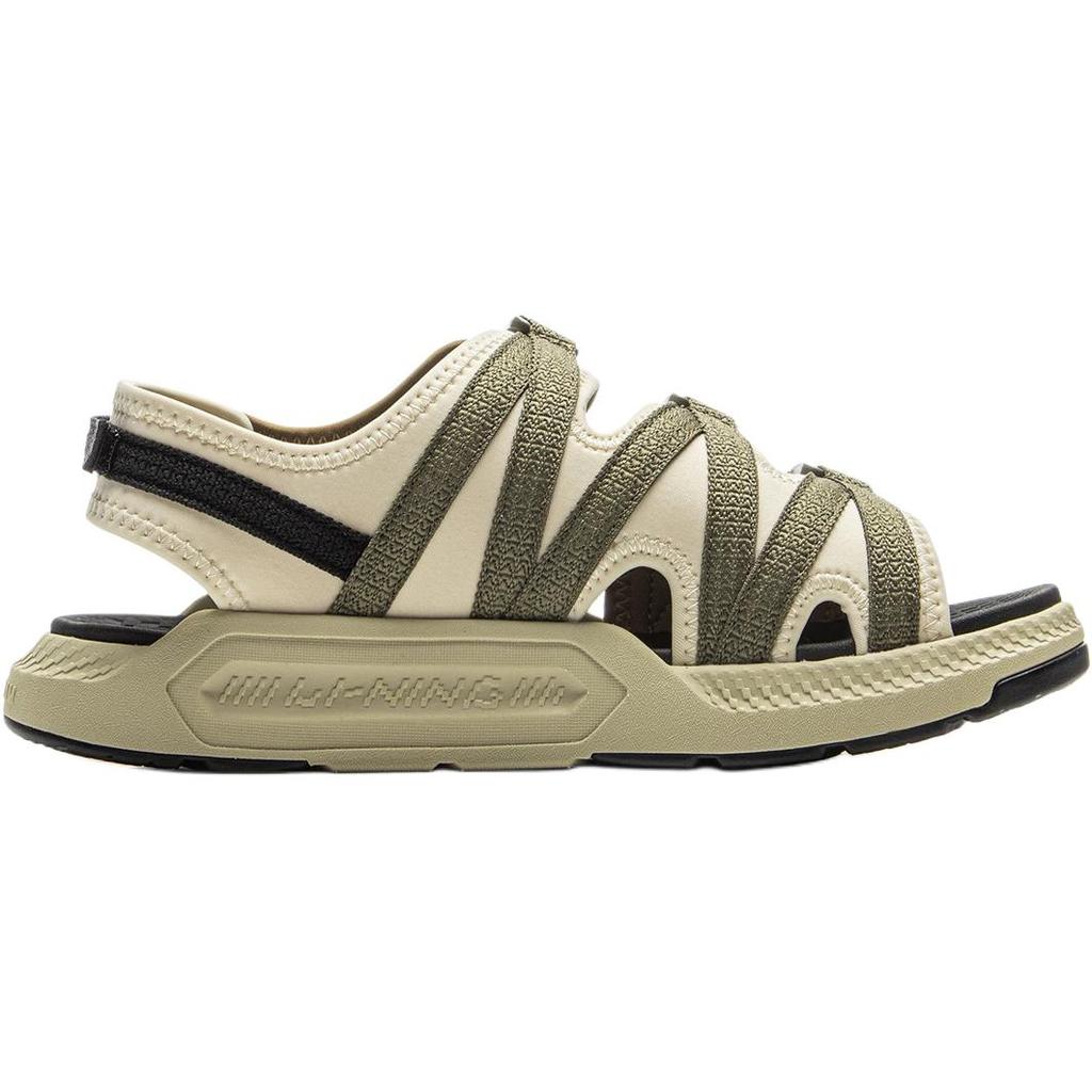 Li Ning Kids Sports Lifestyle Series Comfortable Soft Non-Slip Wear-Resistant Low-Top Sandals Kids Sandals Khaki YKUV010-1
