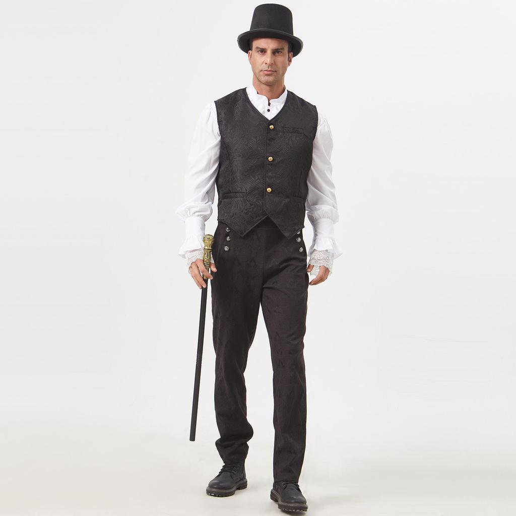 Gilet court rétro médiéval pour homme pour Halloween