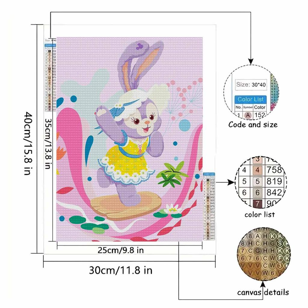 DIY Diamond Painting A Cute Little Rabbit Cross Stitch Kit Mosaic Art Diamond Painting Full Circle Diamond Home Decoration