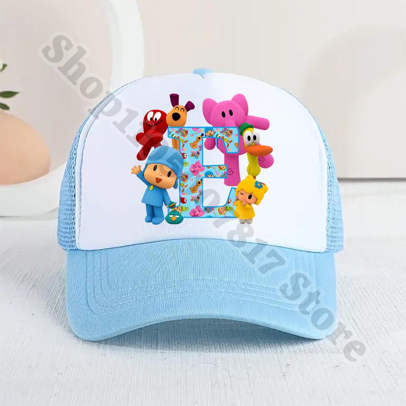 Kids Cartoon Cute Caps Summer Casual Sunbonnet Pocoyoed Anime Printed Baseball Cap for Boy Girl Children Hat Birthday Gifts