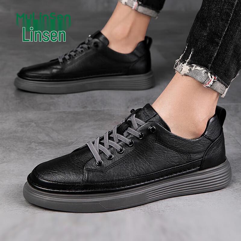 MULINSEN Men s First-Layer Cowhide Leather Slip-On Casual Sneakers 22067 41