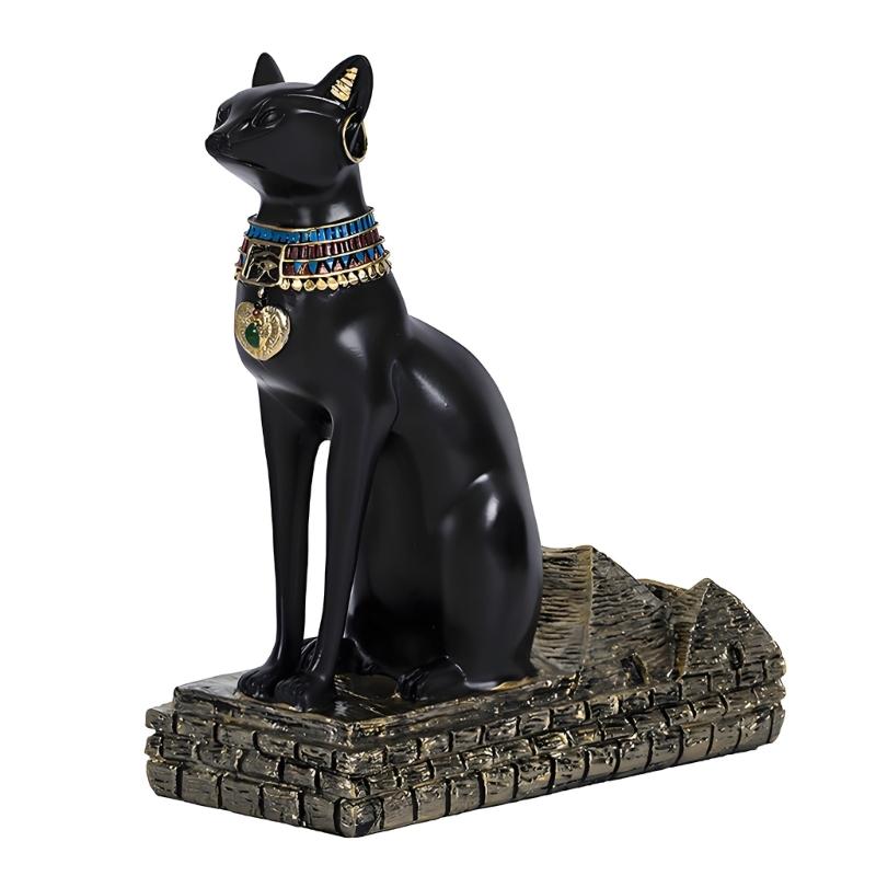 Exotic Themed Wine Rack With Bastet Anubis Statue Design Ancient Egyptian God Resin Kitchen Decors For Wine Enthusiasts