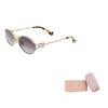 MIU MIU Logo Metal Oval Sunglasses Women Sunglasses Gold SMU52Y