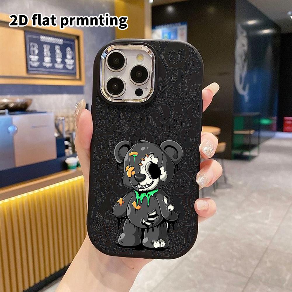 Phone Case: 2D Flat Design Suitable for iPhone 18 17 16 15 14 13 Pro Protective Case, Couple Style, Broken Black Doll, Christmas and Halloween Gift