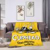 Cupheads & Mugmans Blankets Quality Soft Cartoon Bedding Throws Winter Boy Girl Bedroom Print Bedspread