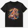 Buntes Farbspritzer Seelöwen Kunst Grafik Unisex T-Shirt