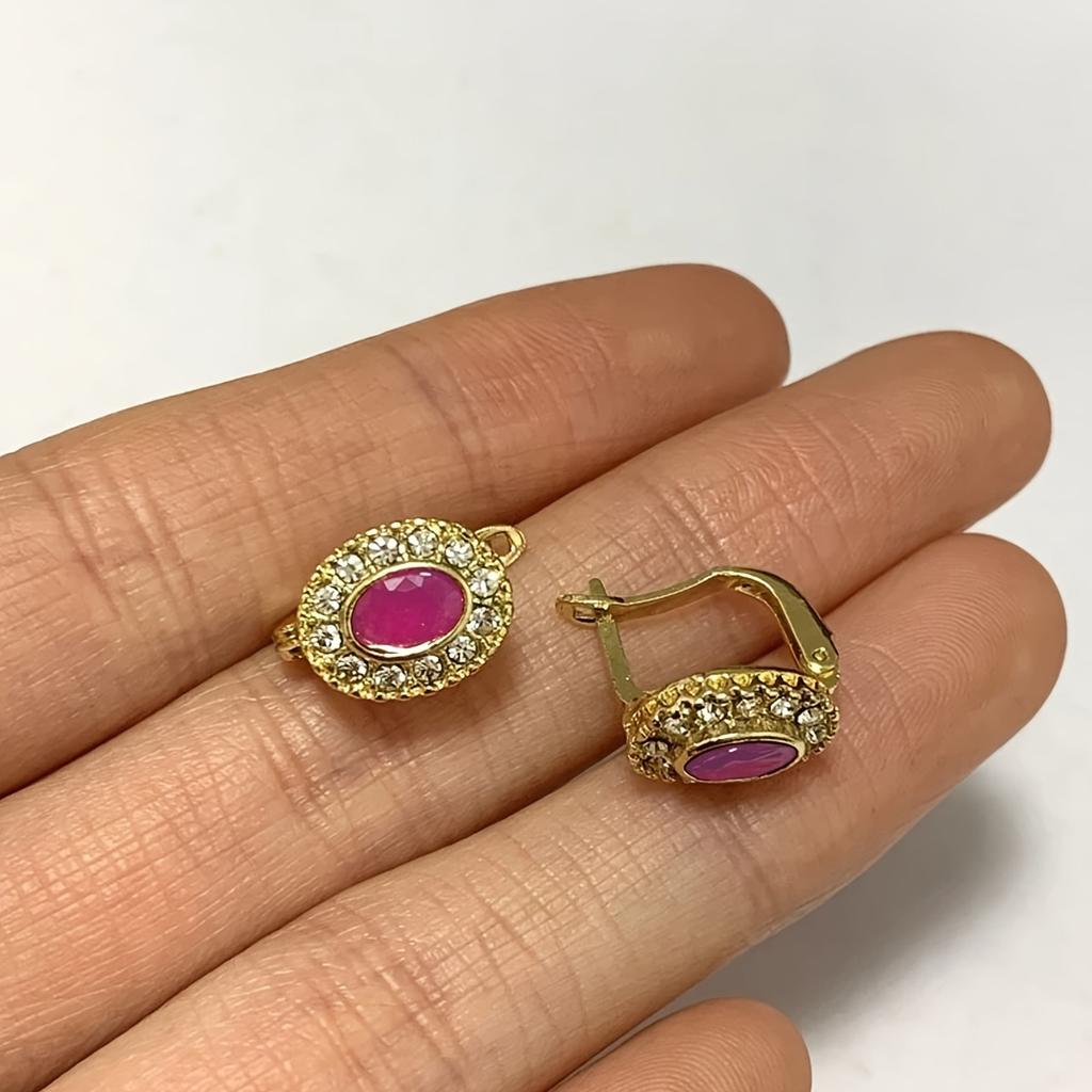 Vintage Ear Clip Inlaid Rhinestones And Artificial Crystal Alloy Earrings Accessories For Women Suitable For Gift-giving