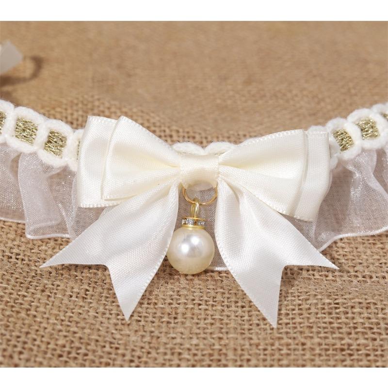 Cat saliva towel Xiaoxiangfeng pet scarf cute bow lace collar fairy cat dog doll collar