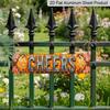 2D Flat, 1pc retro Metallic CHEERS Aluminum Decorative Sign-15.7x3.9 Inch Country Style Decoration with Floral Embellishment, Suitable for Home
