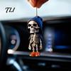 Trendy Hoodie Skeleton Ornament 2Pcs Ornaments, 2D Flat Acrylic Pendants, Gothic Lightweight Car Decor Style Hanging Ornaments for