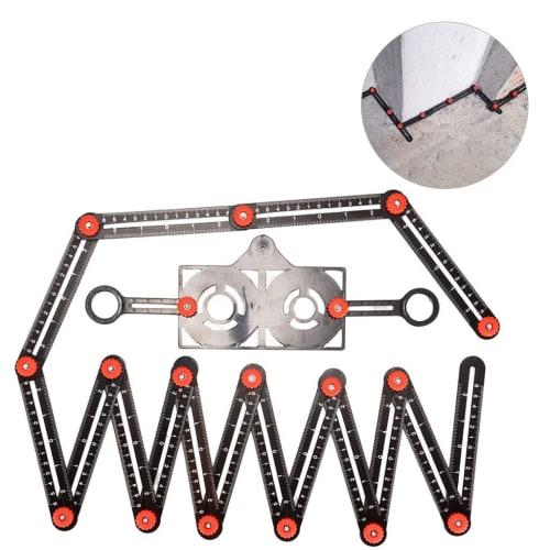 Homyl Folding Ruler, Adjustable Square, Angle Measuring Tool for Carpenters, Multi-Angle Measuring Ruler, Tiling Tool, Folding Square, Measuring Ruler