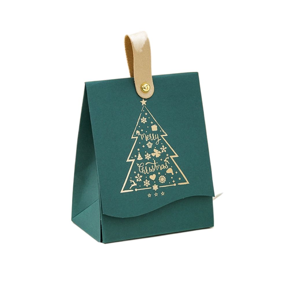 10Pcs Leather Handles Christmas Candy Handbag Christmas Packaging Bags  Present Packaging