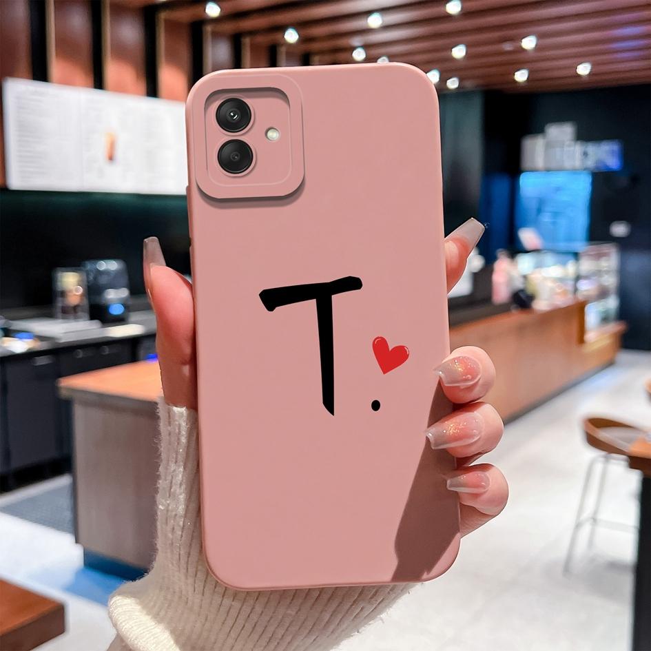 For Samsung A04 A05 A06 A02 A03 M04 M06 A13 A14 Phone Case Premium 26 Letter Pattern Soft Liquid Silicone Anti Fall Protective Cover For Samsung Shell