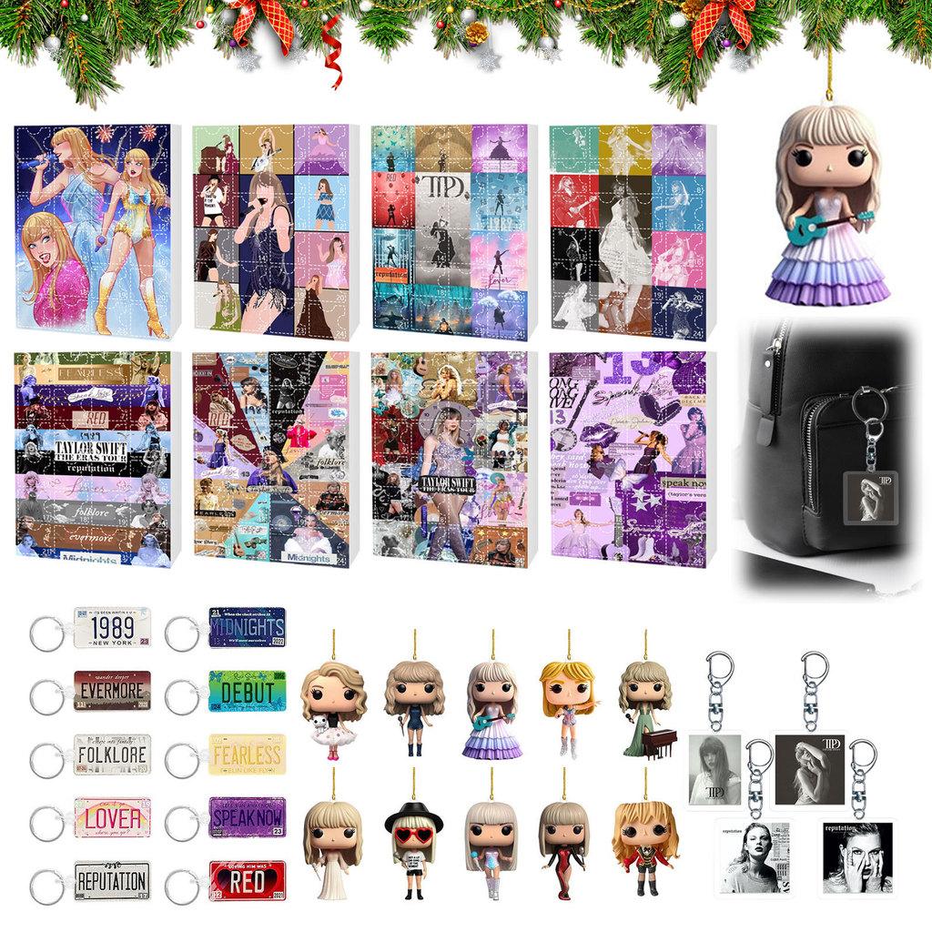 Calendario del Conto alla Rovescia di Natale di Taylor Portachiavi Acrilico Regalo per Decorazioni Festive E Collezionisti Fan