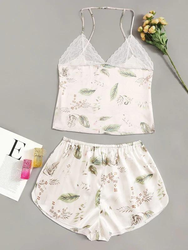 

European and American erotic underwear sexy women s printed suspenders split large size XL