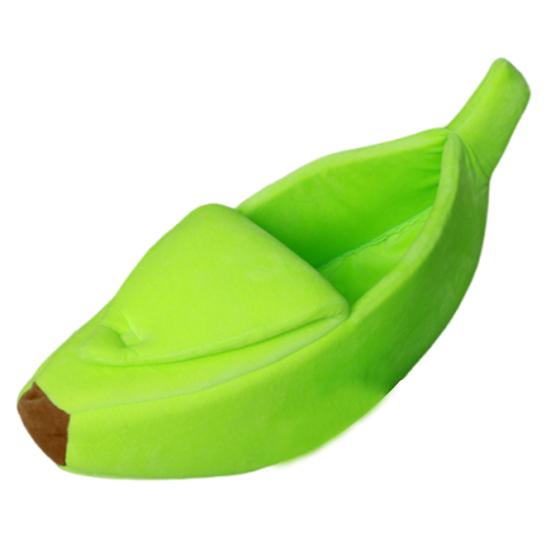 Cute Banana Cat Bed Plush Cozy Pet Cave Bed Semi-Enclosed Cat Hide Bed Fun Calming Bed for Puppies Cats Small Medium Sized Dogs