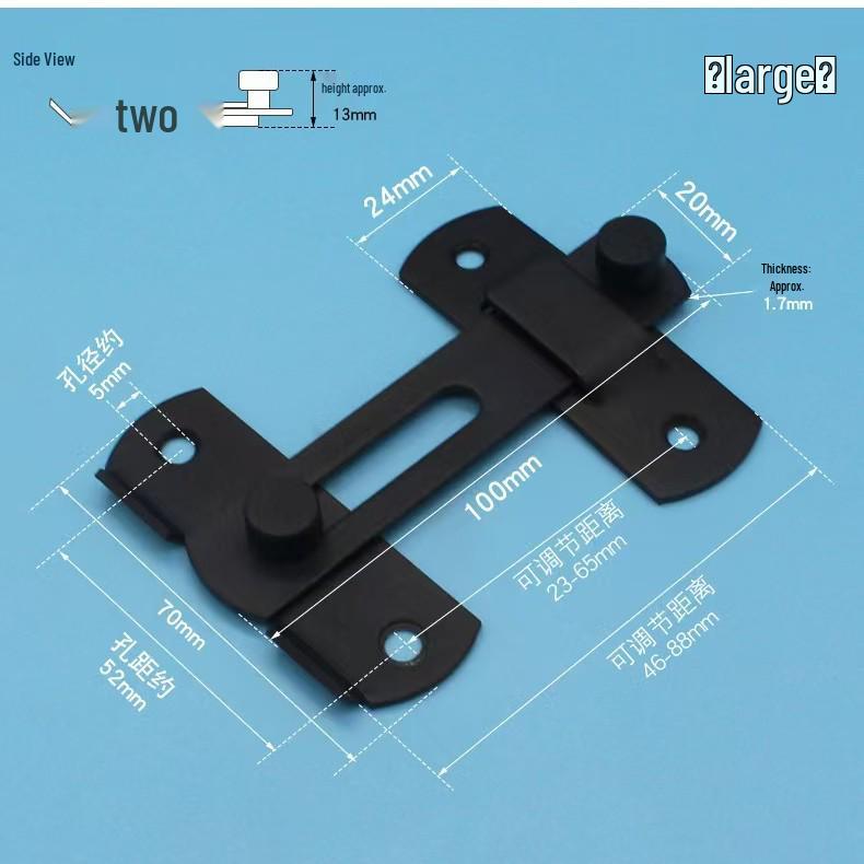 Stainless Steel Punch-Free Sliding Door Lock for Indoor Bathroom or Toilet