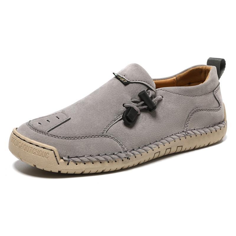 Plus Size Men's Handmade Casual Leather Shoes – Outdoor Fashion Lace-Up Oxfords with Non-Slip Sole, Lightweight Comfortable Walking Footwear