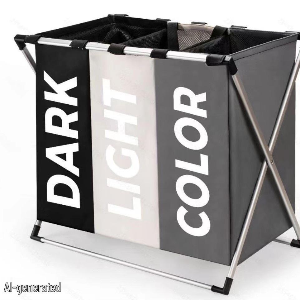 Shushi Waterproof Oxford Cloth Folding Laundry Hamper with Compartments