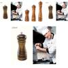 Wooden Salt And Pepper Mill Set With Antique Finish For Culinary Preparation And Kitchen Decor