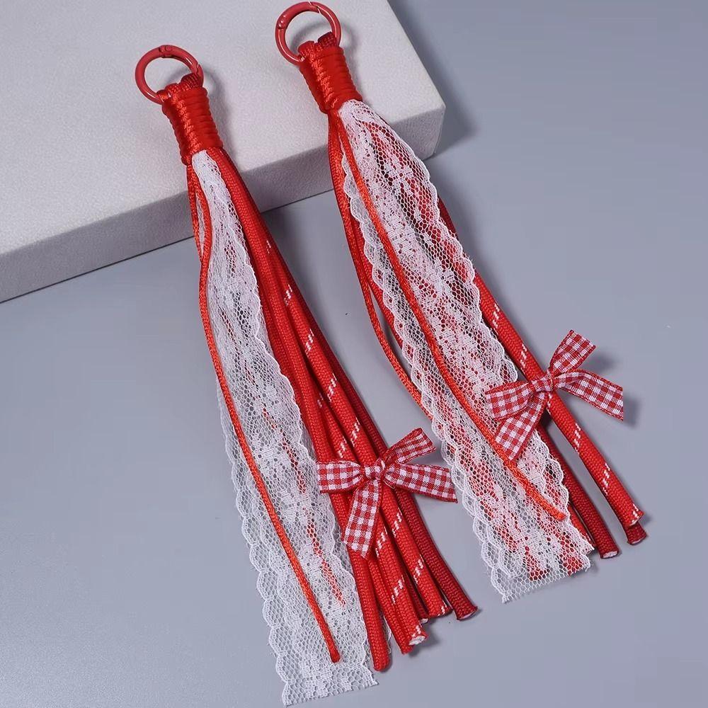 2Pcs Colorful Design Braided Keychain Multi-Purpose Phone Chain Decoration For DIY Craft