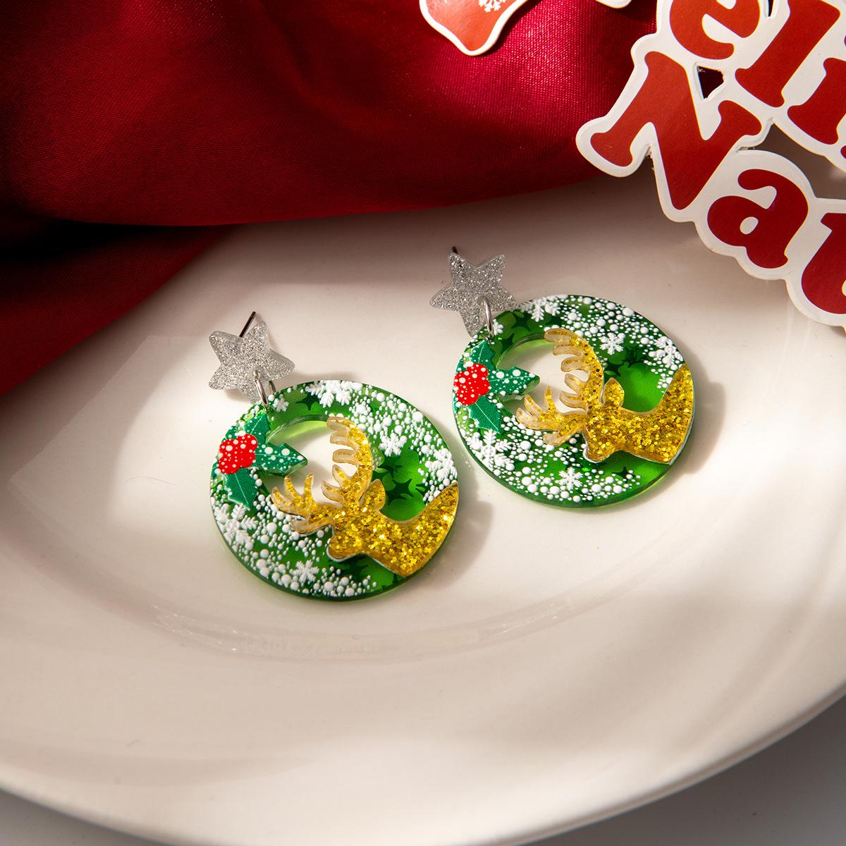 

Festive Christmas Tree, Snowflake, Star & Glove Acrylic Earrings for Women