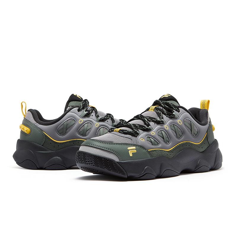 FILA Fusion Waterbear Bear Paw Shoes Fashion Casual Versatile Retro Basketball Shoes Men sneaker Black Gray T12M543201FCB