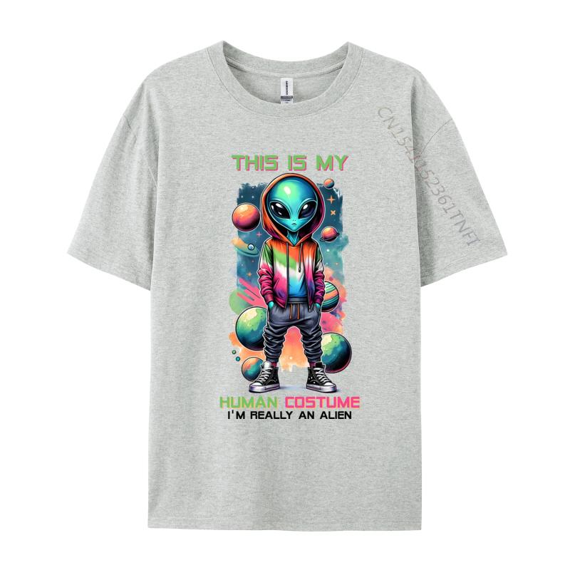 Copy Of Alien In Space Tshirt Funny Coupons Short Sleeve Printed On T Shirts All Cotton Men Tops  Tees Casual