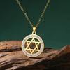 Zircon Star of David Choker Necklace for Women Gold Stainless Steel Neck Chain Hexagram Israel Jewish Judaism Jewelry