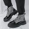 Luxury Fashion New Lace Up Mixed Patchwork Casual Ankle Boot for Men Winter Brand Designer High Tops Shoes Zapatos Hombre