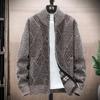 Men's Cardigan Sweaters Knitted Full Zip Collared Regular Fit Jacket Casual Color Block Baggy Winter Warm Coat