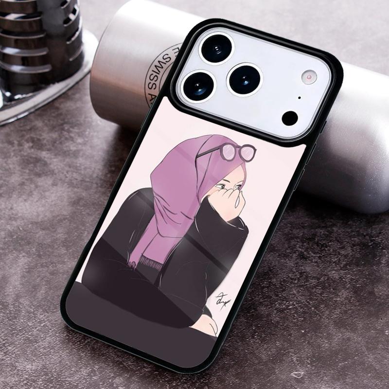 Islamic Hijab Girl Queen Phone Case for iPhone 17 16 15 Pro Max Air 14 13 12 11 Plus Shockproof Cover