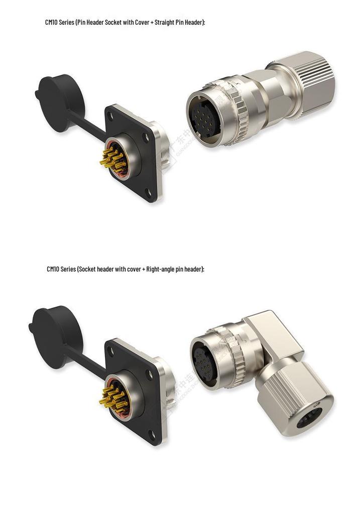 Zhonglian CM10 IP67 Aviation Plug with Dust Cap for 2/10-core Connector Socket
