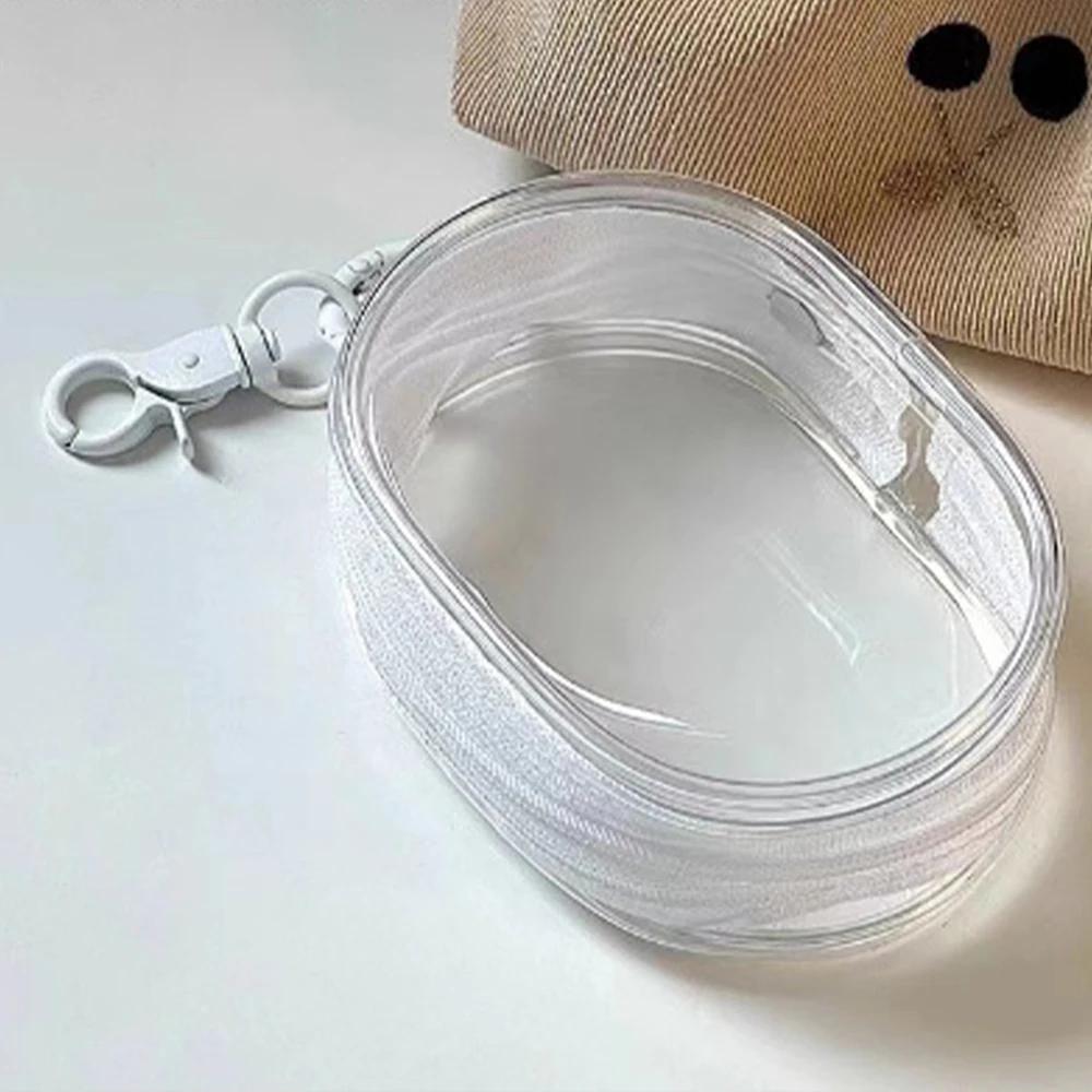 

Portable Mini Clear Zipper Storage Bag KeychainCartoon Doll ChildrenToy MysteryBox Organizer for Earphones Chargers Gift Bag liu белый