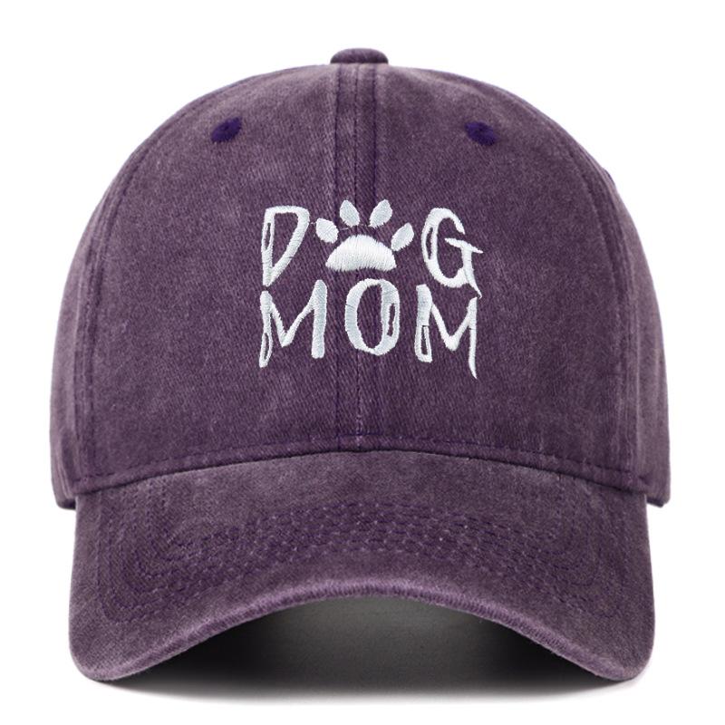 Retro Letter Embroidery Dog Dad Baseball Caps Washed Cotton Adjustable Casual Hat Hip Hop Streetwear y2k Cap