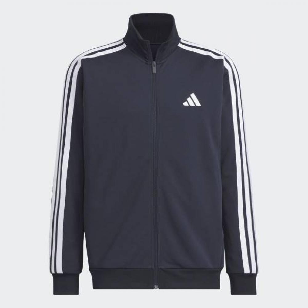 AdidaS Men S 3S Regular Fit Double Knit Track Jacket Navy