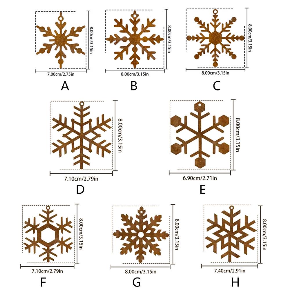 Custom Faux Rust Metal Snowflake Christmas Ornament