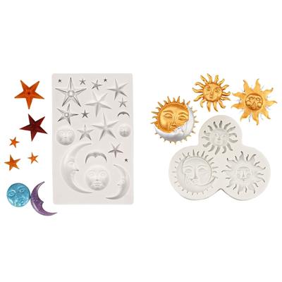 Mehrere Fächer Kuchen Backform Mond Sonne Stern Silikon Fondant Formen Zur Herstellung Schokolade Süßigkeiten Handwerk Ton