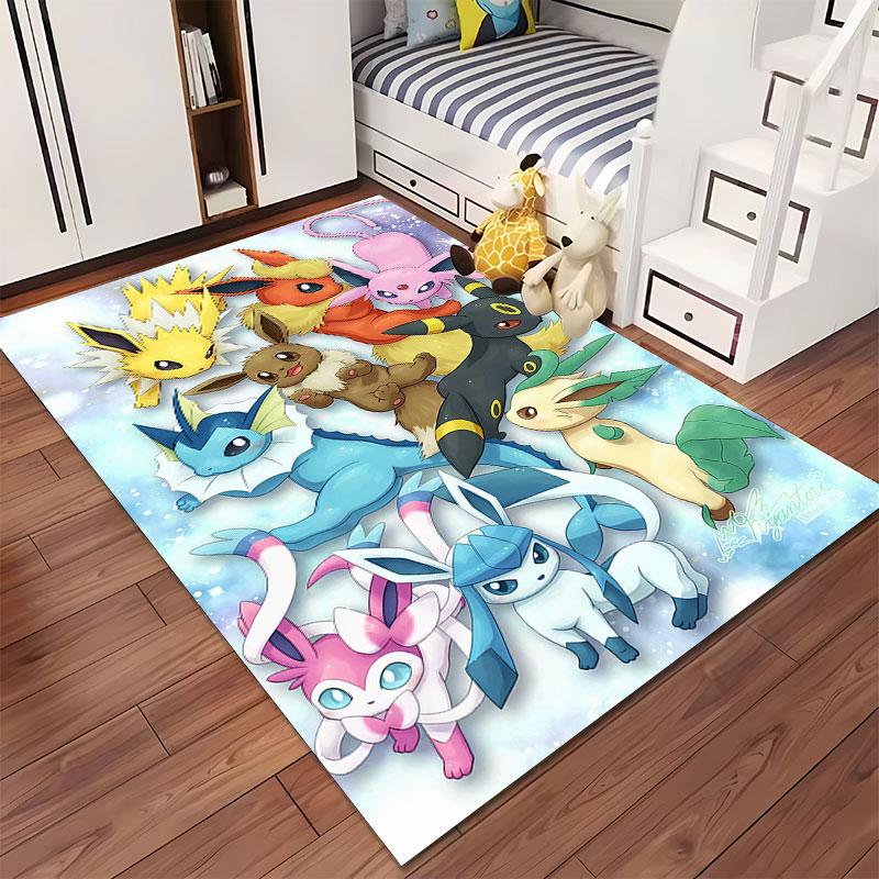 Colorful Eevee Evolution Carpet Suitable As a Non-slip Mat for the Living Room or Bedroom Sofa