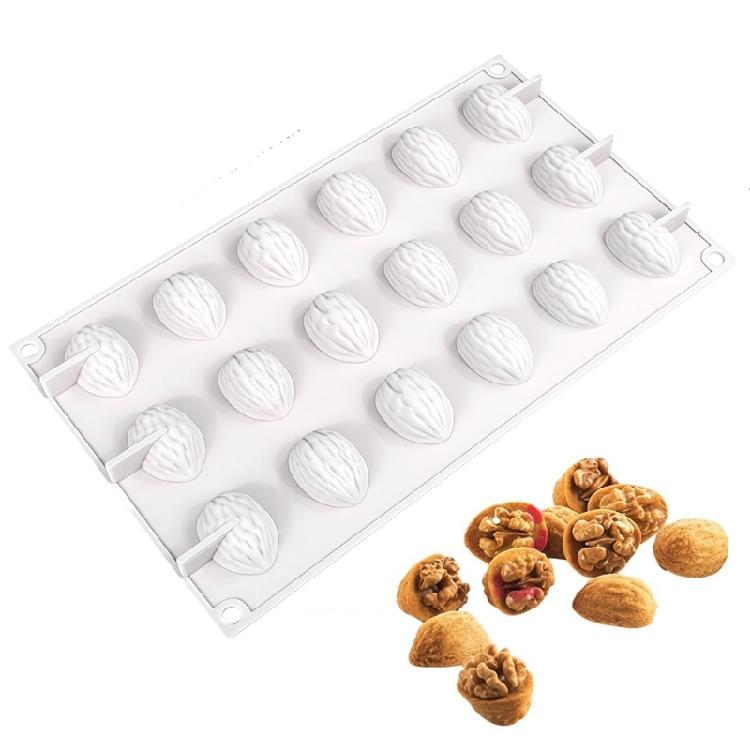 18 Slot Walnuts Silicones Mould Baking Accessories For Homemaking Dessert And Family Gathering Party Sweet Making Supply