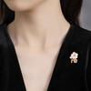 Cute Chinese-style Imitation Shell Flower Brooch, Elegant Plum Blossom Small Pin, Niche Design Sense