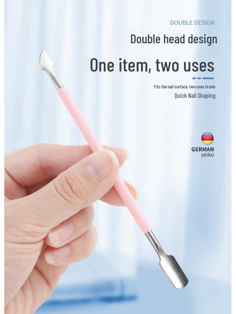 Stainless Steel Cuticle Nipper & Pusher Set - Precision Tool for Removing Cuticles and Hangnails.