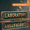 2D Flat Decorative Sign, Retro "LABORATORY" Aluminum Wall Sign, Suitable for Offices, Shops, Residences, Farmhouses, And Porches. Durable And Easy to 