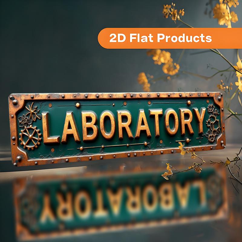 2D Flat Decorative Sign, Retro "LABORATORY" Aluminum Wall Sign, Suitable for Offices, Shops, Residences, Farmhouses, And Porches. Durable And Easy to