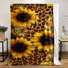 Sunflowers and Leopard Print Pattern Warm Quilt– Flannel Blanket for Bedroom, Living Room, Sofa, and Nap.