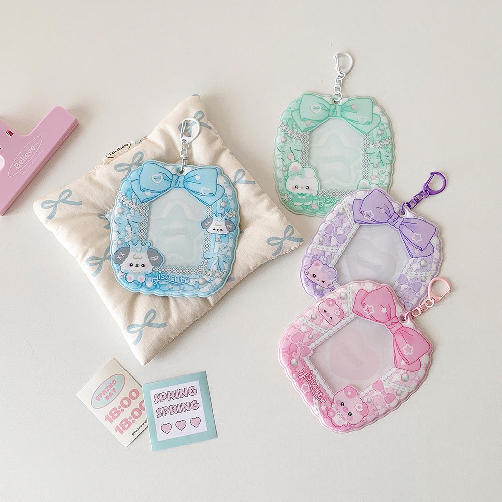 Keychain Pendant ID Photo Photocard Frame Idol Card Display Protector  Student Friends